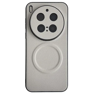 For vivo X300 Pro 5G Magnetic Case PU Leather + TPU Phone Back Cover - White