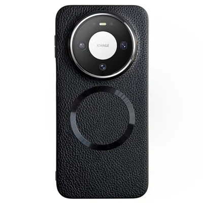 For Huawei Mate 80 Magnetisk Taske med Løgtekstur i PU-læder + TPU Bagside - Sort