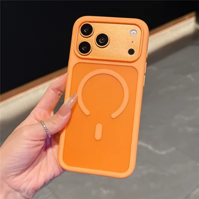 Cover per iPhone 17 Pro Max Compatibile con MagSafe Cover Posteriore in TPU PC con Finitura Soft-Touch da 2,0 mm - Arancione