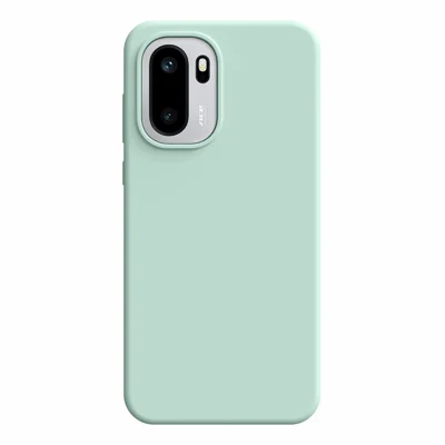 Voor OnePlus Ace 6 5G hoesje Vriendelijk voor de huid Vloeibaar siliconen + PC telefoonhoesje - Lichtgroen