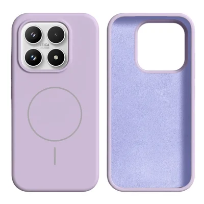 Cover magnetico per Xiaomi 17, custodia morbida in silicone liquido delicato sulla pelle + PC - Viola