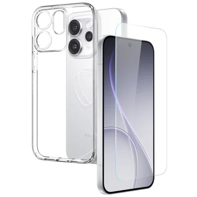 NORTHJO For Oppo Reno15 Pro 5G (Global) / Reno15 5G (China) Case Soft TPU Clear Phone Cover with Tempered Glass Screen Protector