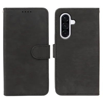 For Samsung Galaxy A57 5G Case Flip Wallet Striped Texture Leather Phone Cover - Black