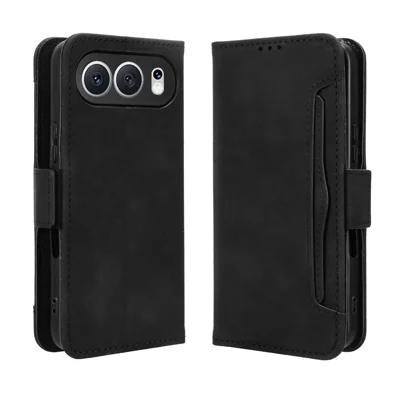 Futerał skórzany na Honor 500 5G, etui portfel z wieloma slotami na karty - Czarny