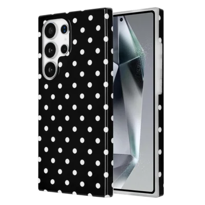 Samsung Galaxy S24 Ultra Hülle mit Punkt-Design, IMD-TPU-Rückseite - Schwarz