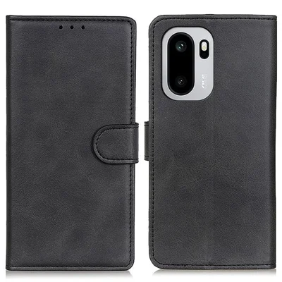 For OnePlus 15R 5G / Ace 6T 5G / Ace 6 5G Case Cowhide Texture Leather Wallet Stand Phone Cover - Black