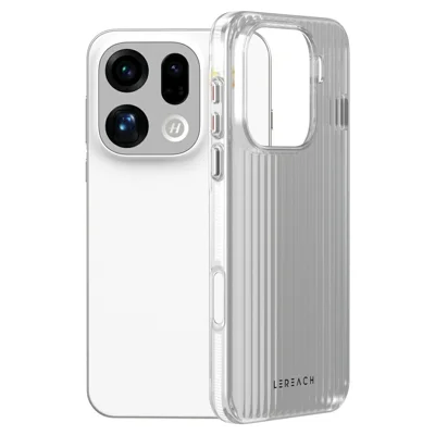 Coque LEREACH série TOC pour Oppo Find X9 Pro 5G, coque téléphone PC avec motif en grille ondulée - Blanc