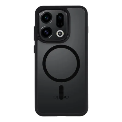 غطاء هاتفي مغناطيسي لهاتف Oppo Find X9 5G مقاوم للسقوط مصنوع من TPU + PC - أسود