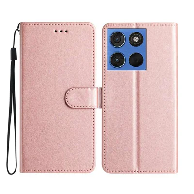 For Motorola Moto G Play (2026) 5G / Motorola Moto G 5G (2025) / Motorola Moto G (2026) 5G Wallet Case Leather Folio Phone Cover Magnetic Clasp - Rose Gold