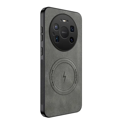 Магнитный чехол для Huawei Mate 80 Pro Max WANLONFENG серия SD1, текстура Nappa, чехол из поликарбоната и ТПУ - серый