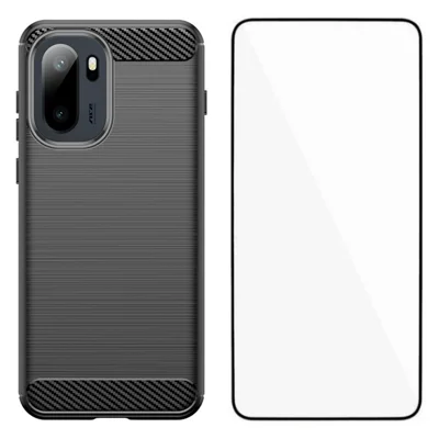 WANLONFENG For OnePlus 15R 5G / Ace 6T 5G / Ace 6 5G Case with Screen Film  LS Series Big Lens Hole Brushed Texture TPU Phone Cover - Black