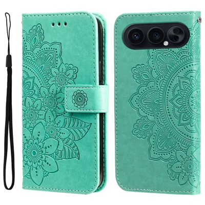 Voor Honor 500 Pro 5G / Honor 500 5G Hoesje Bloemenpatroon PU Leren Portemonnee Stand Telefoonhoes - Groen