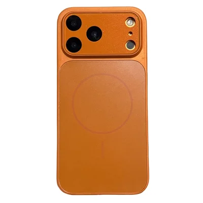 Coque pour iPhone 17 Pro Max compatible MagSafe avec protection d'objectif, housse mate en acrylique + TPU - Orange Titane