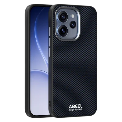 ABEEL For Oppo Reno15 Pro 5G (Global) / Reno15 5G (China) Magnetic Case Printed PC TPU Aluminum Alloy Leather Phone Cover - Black