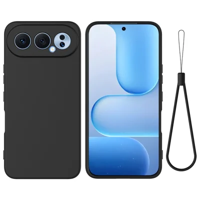 Voor Honor 500 Pro 5G / Honor 500 5G Vloeibaar Siliconen Hoesje met Handtas - Zwart