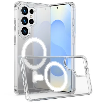 For Samsung Galaxy S26 Ultra Clear Phone Case Kompatibel med MagSafe TPU+Acryl Bagside - Transparent