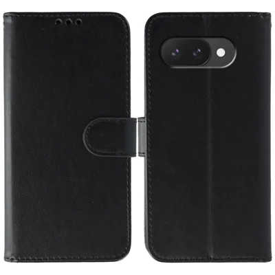 For Google Pixel 10a Case PU Leather Flip Wallet Phone Cover with Strap - Black