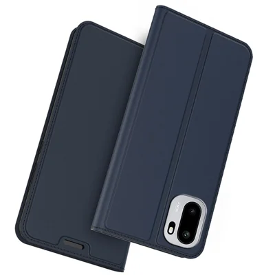 Voor OnePlus Ace 6 5G / Ace 6T 5G Hoesje PU Leren Telefoonhoes met Kaarthouder en Stand - Blauw