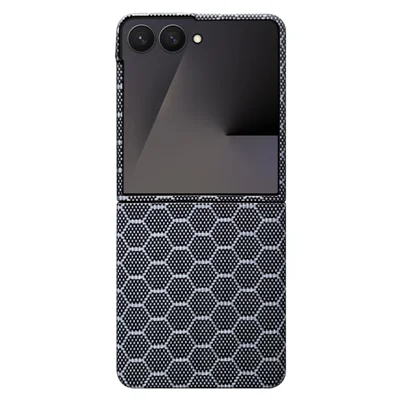 For Samsung Galaxy Z Flip7 5G Magnetic Case Honeycomb Texture Aramid Fiber Phone Cover with Front Frame