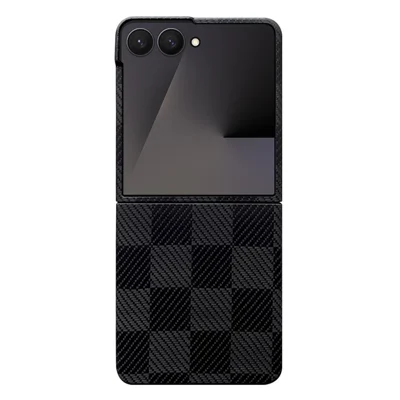 For Samsung Galaxy Z Flip7 5G Magnetic Case Grid Texture Aramid Fiber Phone Cover