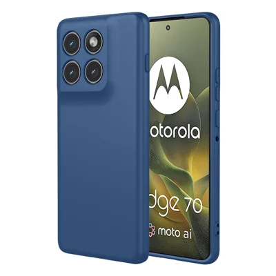 Capa para Motorola Edge 70 5G, Sensação de Silicone Líquido, Capa Protetora Macia em TPU - Azul