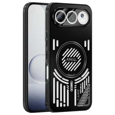 ABEEL For Honor 500 5G Magnetic Case Aluminium Alloy + PC + TPU Hollow Heat Dissipation Phone Cover - Black