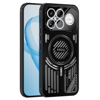 ABEEL For Xiaomi Poco F8 Ultra / Redmi K90 Pro Max 5G Magnetic Case Aluminium Alloy + PC + TPU Hollow Heat Dissipation Phone Cover - Black