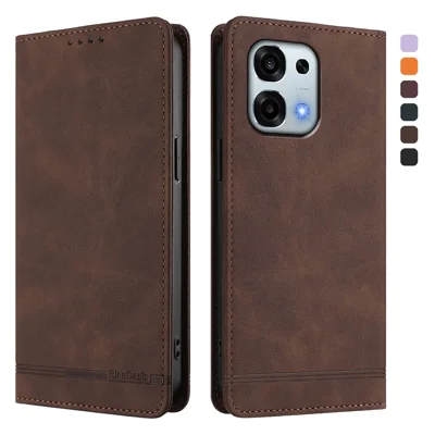 For Oppo A6 Pro 5G (China) / Oppo A6 Pro 5G Case RINACASIS RC23 RFID Blocking Wallet Stand PU Leather Phone Cover - Brown