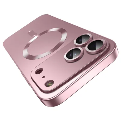For iPhone 17 Pro Max Case Kompatibel med MagSafe Ultra Tynd TPU Telefonbeskyttelse med Linsbeskyttelse - Pink