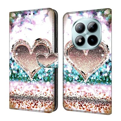 For Xiaomi Redmi Note 15 Pro 5G (Global) Case 3D Pattern PU Leather Wallet Phone Cover with Stand - Pink Diamond Heart