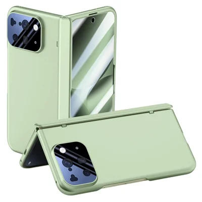 For Google Pixel 10 Pro Fold Case Hard PC Hinge Protection Phone Cover with Rear Small Screen Protector - Green