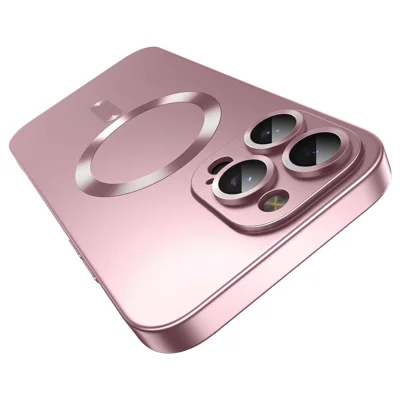 Capa para iPhone 15 Pro Max Compatível com MagSafe, Capa Ultrafina em TPU com Proteção de Lente - Rosa