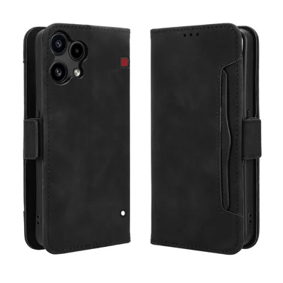 Чехол-кошелек из искусственной кожи для Nothing Phone (3a) Lite 5G с несколькими карманами для карт - Черный