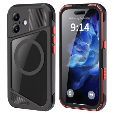 SHELLBOX GTM Series For iPhone 17 Magnetic Case IP68 Waterproof TPU PC Metal Frame Diving Phone Cover