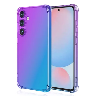 Telefoonhoesje voor Samsung Galaxy A16 4G / A16 5G, TPU-hoesje met gradientkleur, anti-val, paars/blauw