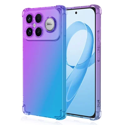 Voor Xiaomi Redmi K90 Pro Max 5G / Poco F8 Ultra hoesje Gradiëntkleur TPU Anti-valtelefoonhoes - Paars / Blauw