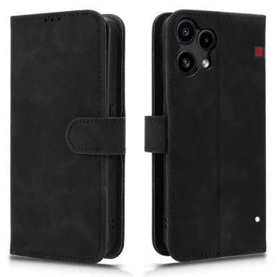 For Nothing Phone (3a) Lite 5G Leather Case Skin Feel Anti Drop Wallet Stand Flip Phone Cover - Black