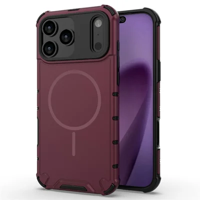 Coque pour iPhone 17 Pro Max compatible MagSafe avec texture ondulée, dissipation thermique, dos en TPU + PC - Violet