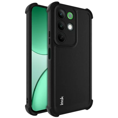 IMAK لجهاز Realme C85 5G / 15x (الهند) 5G غطاء هاتف من مادة TPU واقي من الصدمات بتصميم كيس هواء - أسود غير لامع