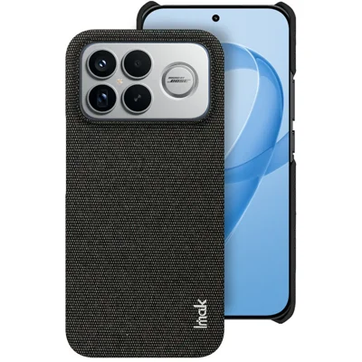 IMAK Ruiyi Series for Xiaomi Poco F8 Ultra / Redmi K90 Pro Max 5G Case Fabric Texture Leather + PC Phone Back Cover - Black