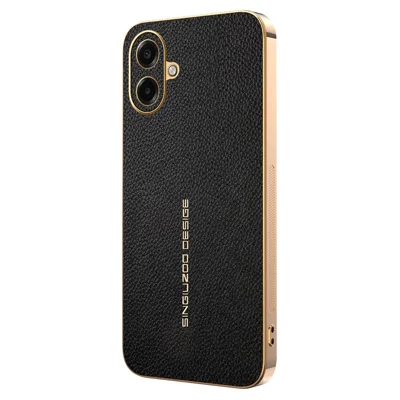 Phone Case For Samsung Galaxy A08 5G / A08 4G / A07 4G Anti Scratch Litchi Texture TPU Leather PU Phone Back Cover - Black