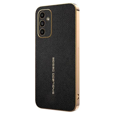 Phone Case For Samsung Galaxy A15 5G  /  A15 4G Anti Scratch Litchi Texture TPU Leather PU Phone Back Cover - Black
