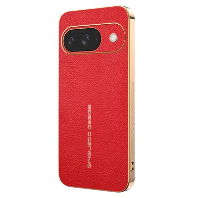 For Google Pixel 9 Case Anti Scratch Litchi Texture TPU Leather PU Phone Back Cover - Red