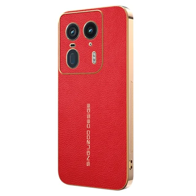Phone Case For Motorola Moto X50 Ultra 5G  /  Edge 50 Ultra 5G Anti Scratch Litchi Texture TPU Leather PU Phone Back Cover - Red