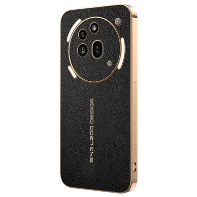 For Nothing Phone (3a) Pro Case Anti Scratch Litchi Texture TPU Leather PU Phone Back Cover - Black