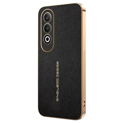 For OnePlus Nord CE4 5G Case Anti Scratch Litchi Texture TPU Leather PU Phone Back Cover - Black