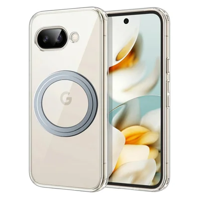 For Google Pixel 9a Magnetic Case TPU + PC Clear Phone Back Cover