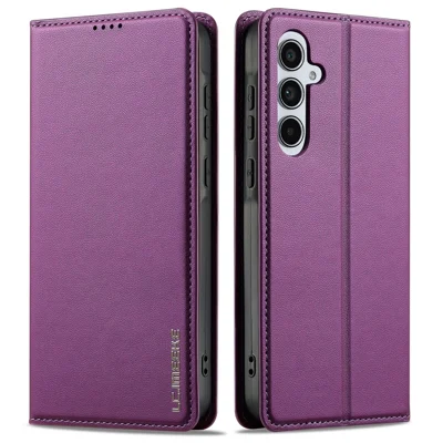Capa LC.IMEEKE L1 Series para Samsung Galaxy A37 em PU Leather com Carteira e Suporte, Capa Protetora - Roxo
