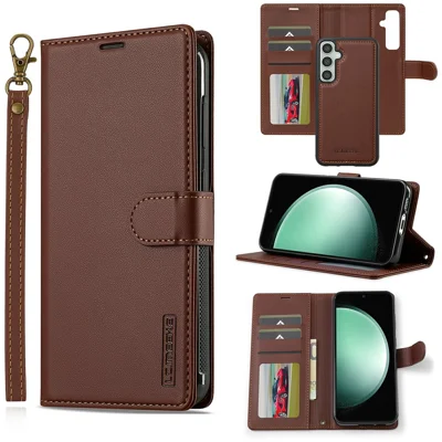 LC.IMEEKE L2 Serie für Samsung Galaxy A37 Tasche aus PU-Leder mit Geldbörse, abnehmbarer magnetischer Handyhülle - Braun