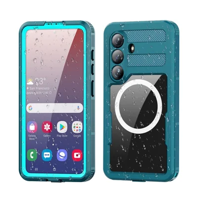 REDPEPPER Für Samsung Galaxy S26 IP68 Wasserdichtes Gehäuse, Klar, Mit Magnet, Blau